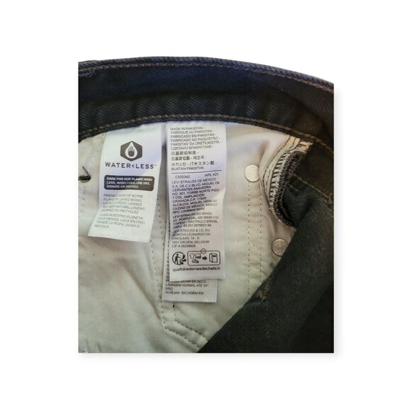 Levis Ribcage Wide Leg Jeans Black Size 25 Super High Rise Vintage Fit - Picture 15 of 16